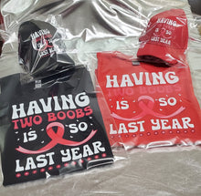 Load image into Gallery viewer, Breast Cancer Awareness Boobs Shirt with Cap (3 colors)