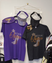 Load image into Gallery viewer, Bling Birthday Queen Shirt set (6 Colors)
