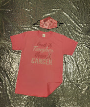 Load image into Gallery viewer, God is Tougher than Cancer shirt sets (Pink or Black)