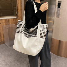 Load image into Gallery viewer, Purse Studded Large Capacity Shoulder bag - (3 Colors) Vegan Leather.