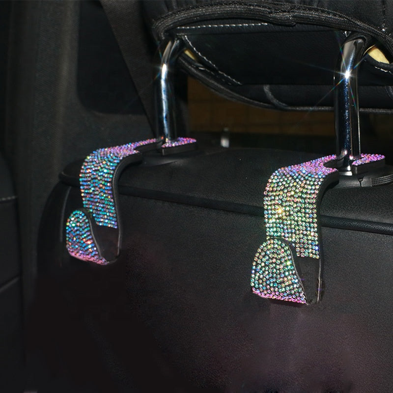 Bling Car Seat Headrest Hooks 2 Pack- Comes in 6 Colors - Pink