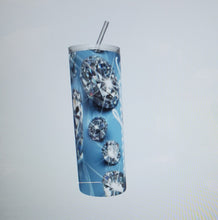 Load image into Gallery viewer, Diamonds and Glitter print Tumblers (5 different designs in Pink -Purple - Red - Blue)
