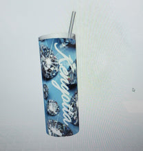 Load image into Gallery viewer, Diamonds and Glitter print Tumblers (5 different designs in Pink -Purple - Red - Blue)