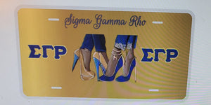 Sigma Gamma Rho "  High Heels" " Cup and License plate