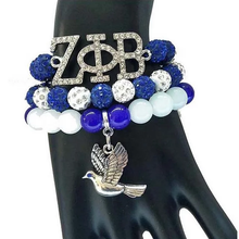 Load image into Gallery viewer, (AKA-Delta-Sigma-Zeta) Sorority Earings $7.50 /Sorority Bracelet sets $25
