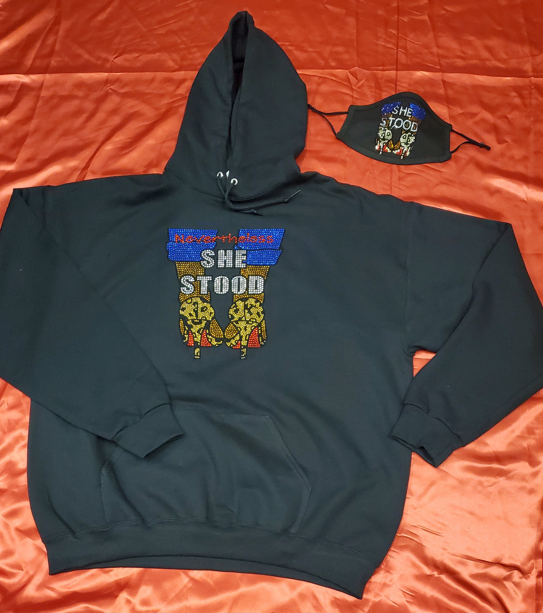 SHE STOOD Rhinestone Hoodie set