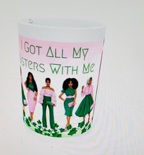 Load image into Gallery viewer, AKA Pearls Sorority - Pink and Green Mug (Sisters)
