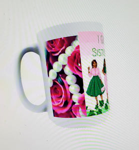 AKA Pearls Sorority - Pink and Green Mug (Sisters)