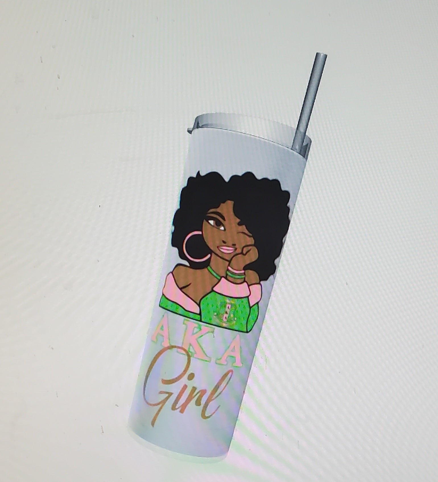 AKA Girl on Silver -Tumbler  BlingThingsByTange
