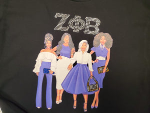 Zeta - Rhinestone Ladies Shirt set