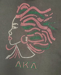 AKA - Rhinestone Powerful Women" Shirt set