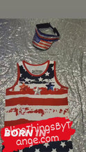 Load and play video in Gallery viewer, Red White and Blue Bling Shirt and Visor set (On Sale)
