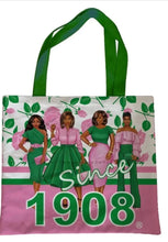 Load image into Gallery viewer, AKA Tote Bag - (With Flowers)
