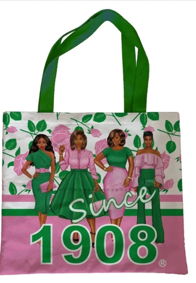 AKA Tote Bag - (With Flowers)