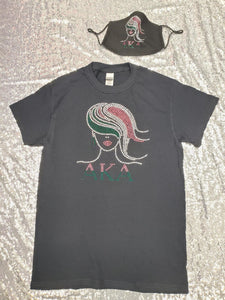 AKA shirt set with Deep Green and Pink (On Pink or Black)