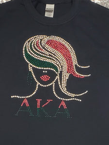 AKA shirt set with Deep Green and Pink (On Pink or Black)