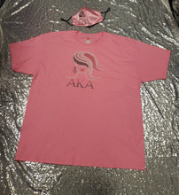 Load image into Gallery viewer, AKA shirt set with Deep Green and Pink (On Pink or Black)
