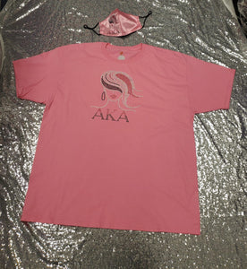 AKA shirt set with Deep Green and Pink (On Pink or Black)