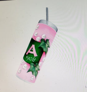 AKA "Pink and Green Pearls" Soro Tumblers