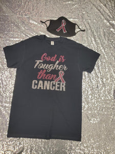 God is Tougher than Cancer shirt sets (Pink or Black)