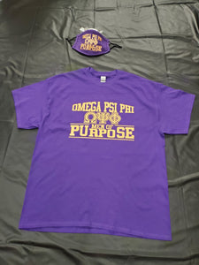 Men s Omega PSI PHI Purple Fraternity Shirt set Purple