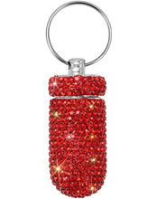 Load image into Gallery viewer, Bling Pill Case container storage with keychain
