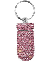 Load image into Gallery viewer, Bling Pill Case container storage with keychain
