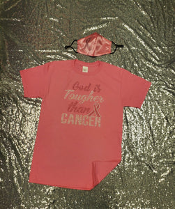 God is Tougher than Cancer shirt sets (Pink or Black)