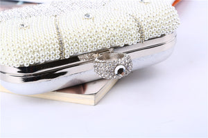 Pearl and Rhinestone Ring Evening Clutch Purse (2 Colors)