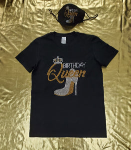 Bling Birthday Queen Shirt set (6 Colors)