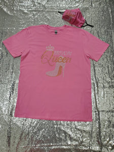 Bling Birthday Queen Shirt set (6 Colors)