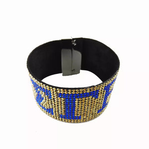 Sigma - Wide Rhinestone Bracelet