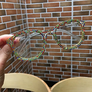 Retro Diamond Frame Glasses (3 Different Colors)