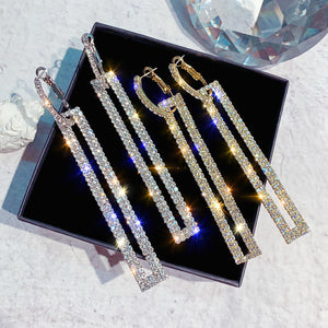 Long Elegant Rhinestone Earrings (2 Colors)