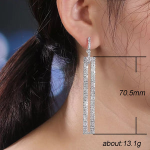 Long Elegant Rhinestone Earrings (2 Colors)