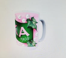 Load image into Gallery viewer, &quot;Pink Green and Pearls&quot; Mug
