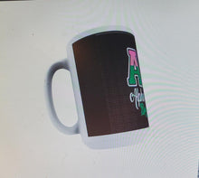 Load image into Gallery viewer, AKA - Dark Green Mug with Pink and Green
