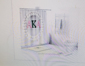 AKA (Pearls) shower curtain set