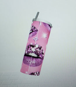 Diamonds and Glitter print Tumblers (5 different designs in Pink -Purple - Red - Blue)